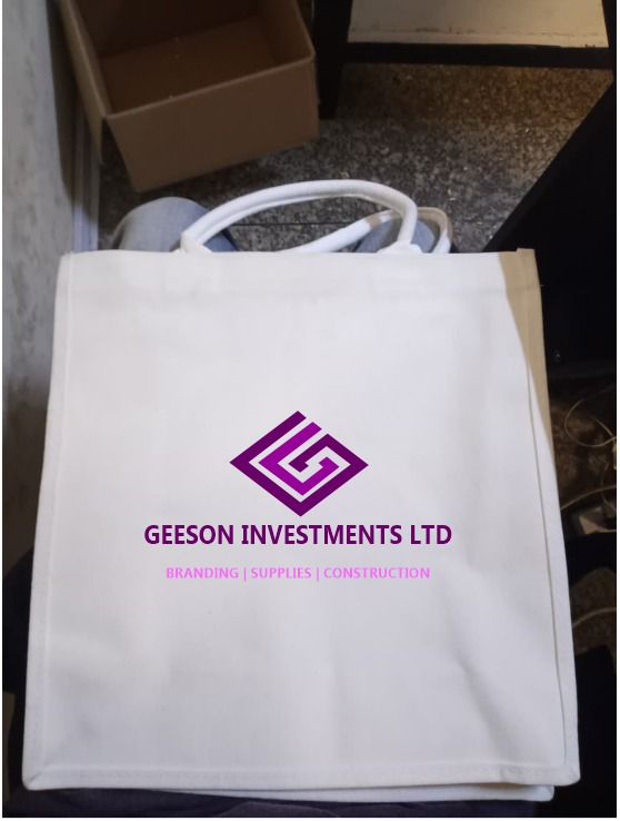Branded reusable tote bag for Geeson Investments Ltd.